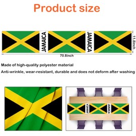 Jamaican Table Runner Party Supplies - Jamaican Independence Day Desk Decor Jamaican Baby Shower or Birthday Party Kitchen Dining Polyester, 1 Foot by 6 Feet