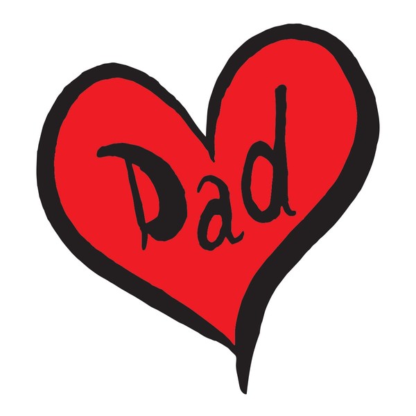 Contemporary Dad Heart Temporary Tattoos | 10-Pack | Skin Safe | MADE IN THE USA | Removable