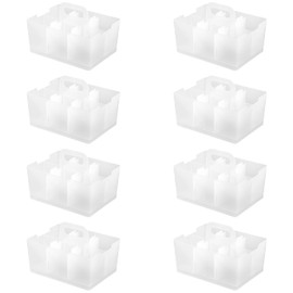 JEJ Astage Storage Box, Desk Tote, Mini Desk Organizer, Clear, Stackable, Made in Japan, Width 8.5 x Depth 6.4 x Height 5.7 inches (21.5 x 16.3 x 14.5 cm), Set of 8