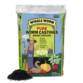 Wiggle Worm 100% Pure Organic Mineral-Dense Worm Castings Fertilizer, 30lbs - Improves Soil Fertility and Aeration for Growing Better Houseplants, Vegetables, and More