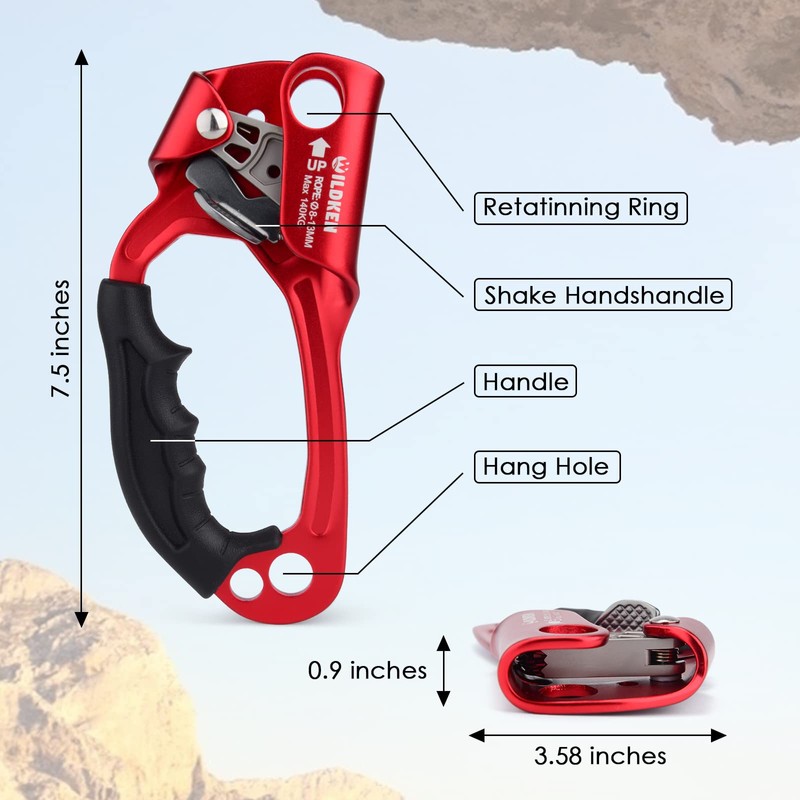 WILDKEN Climbing Hand Ascender Outdoor Mountaineering Tree Arborist Climbing Rappelling
