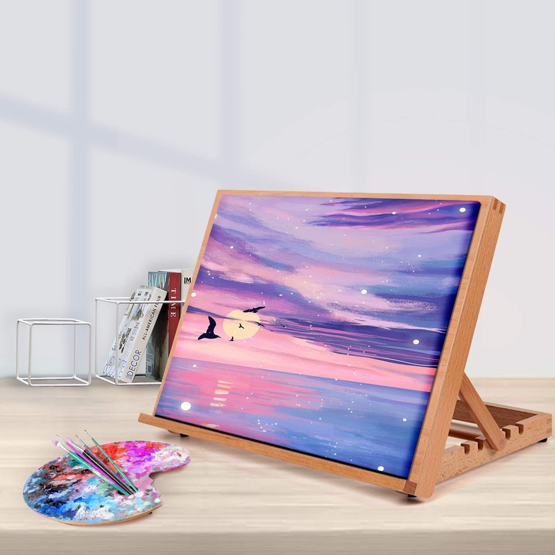 Falling in Art 5-Position Wood Drafting Table Easel Drawing and