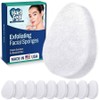 Heartfelt [10 Packs] Regular Exfoliating Facial Sponge for Face - Daily Cleansing Scrubber Buff Dirt Away with Puff-Style Reusable Face Pad to Remove Makeup Dirt USA, Regular - White, 1 Count (Pack of 2) / 하트펠트 [10팩] 얼굴용 일반 각질 제거 페이셜 스펀지 - 데일리 클렌징 스크러버 메이크업 먼지 제거를 위한 퍼프 스타일의 재사용 가능한 페이스 패드로 버프 더트 어웨이 미국, Regular - White, 1 Count (Pack of 2)