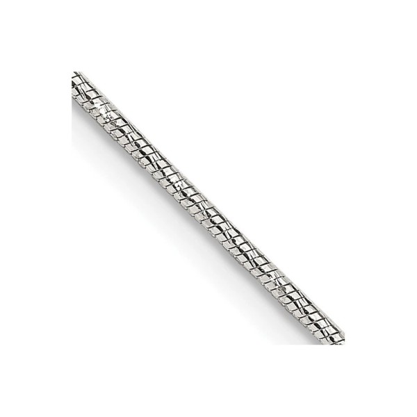 GlittersandGold Sterling Silver 1.25mm Diamond-cut Snake Chain Necklace