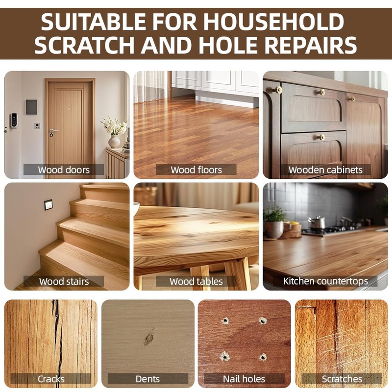 NUTKIT 19PCS Laminate Floor Repair Kit, Laminate Worktop Repair Kit