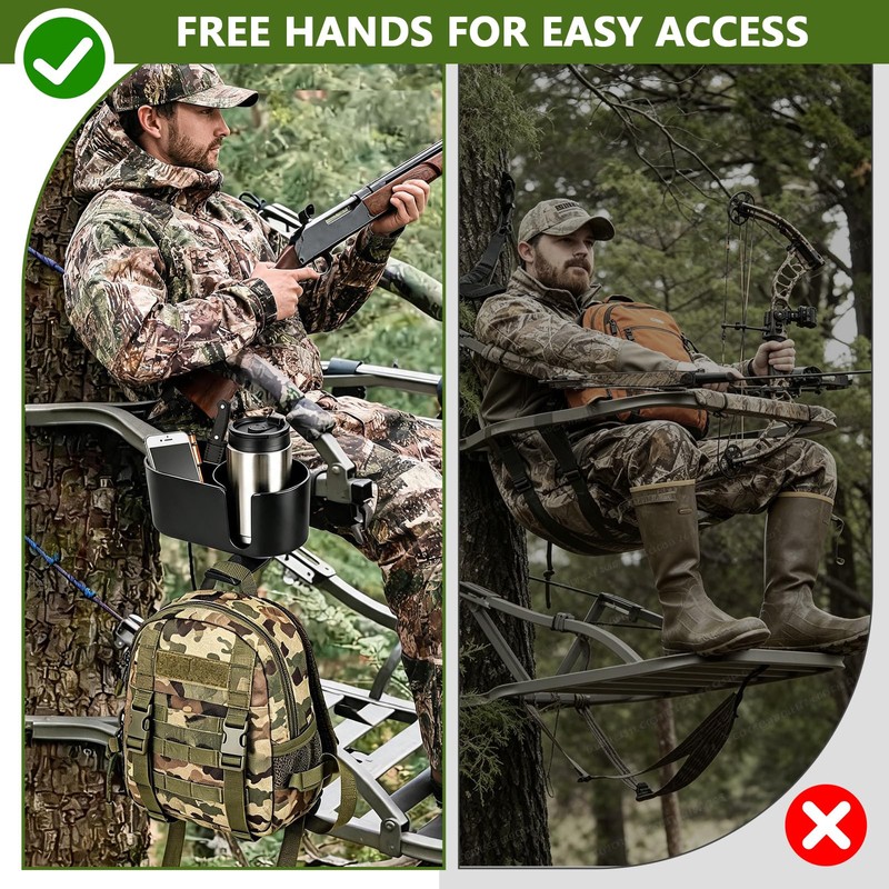 Cup Holder for Tree Stand Hunting Clamp on Deer Stand