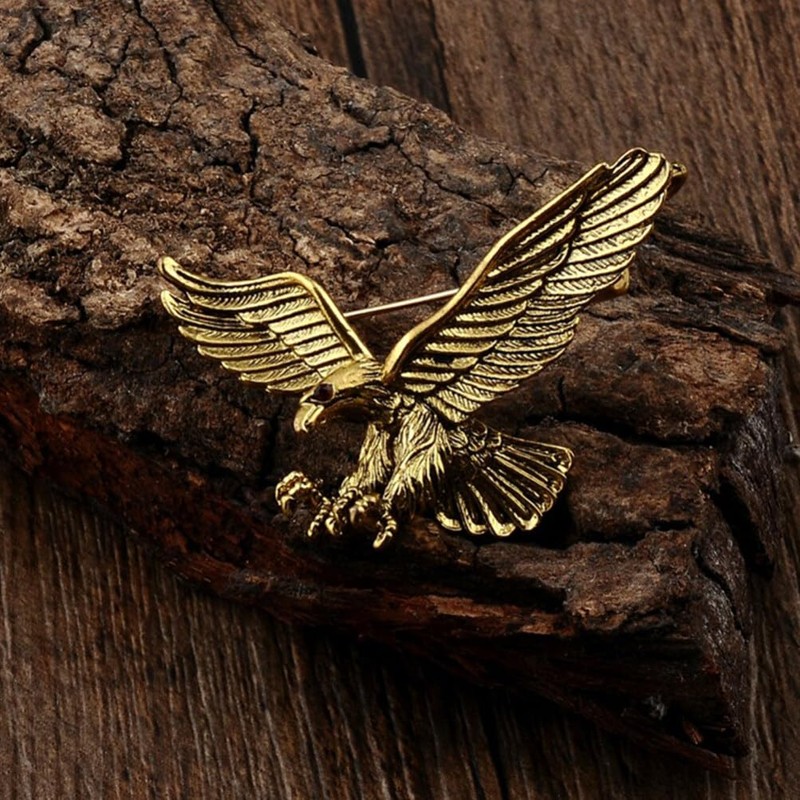 DEARMAMY Vintage Hawk Brooch Pin for Men Women, 2Pcs 4th