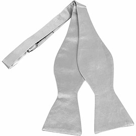 Silver Silk Bow Tie Bowtie bn00320