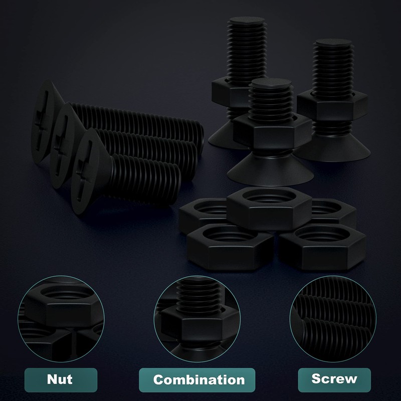Zmbroll 480pcs M 3 Flat Head Machine Screws Black Cross