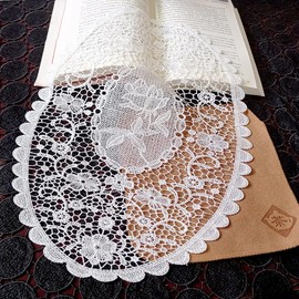 Set of 4 Lace Embroidered Table Runners, Hollow Lace Table Runner, Coasters, Crochet Embroidered Table Runner, Lace Doilies, Place Mats for Kitchen, Dining Room, Party, Wedding Decoration, Tea - 41 x