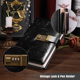 TIEFOSSI Diary with Lock for Women Girls, Lined Locked Journal, Butterfly Journal Notebook with Pen and Bookmark, A5 Refillable Locking Journals for Writing