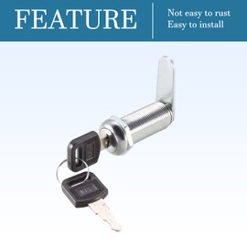 QUARKZMAN 2 x 40 mm cam lock zinc alloy for cabinets, tool box, table display case, silver tone, black