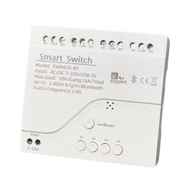 Aswalling Smart Switch 4 Channel Smart Switch WiFi Bluetooth Wireless Dry Contact Relay Switch 7-32V