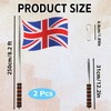 RAFIYU 2 Pcs Telescopic Flag Pole, 8.2ft Handheld Flagpoles with