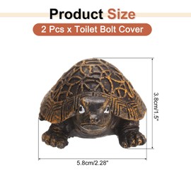 sourcing map 2 Pcs Ceramic Toilet Bolt Covers, Turtle Toilet Bolt Cap Decorative for Bottom of Toilet, Fun Cute Turtle Resin Toilet Screw Cover Caps for Decor Bathroom, Light Brown
