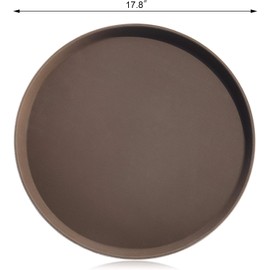 New Star Foodservice Bandeja antideslizante, plástico, recubierto de goma, redondo, 45.7 cm, Marrón, Único, 1