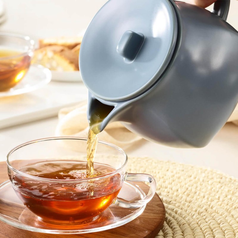 Tea Forte Fiore Ceramic Teapot with Infuser and Lid, Stone