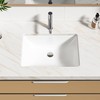 Enbol Undermount Bathroom Sink Rectangle 20x15 Inch White Ceramic Vessel