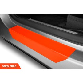 Luxshield Car Door Sill Protector for Ford Edge 2 (II) I 2016-2021 - Protective Film Car Door Accessories Trim Paint Protection Film Carbon Black