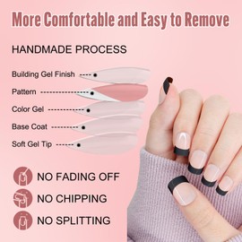 ZAHRVIA French Press on Nails, Pack of 30 Short Square False Nails for Sticking, French Fake Nails with Nail Tabs, Short Press On Nails, Square False Nails