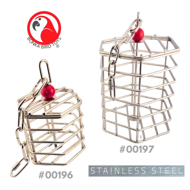 Bonka Bird Toys 00196 Small Stainless Steel Baffle Cage Treat
