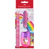 FABER-CASTELL 111518 - Unicorn writing set with HB pencils, sharpener
