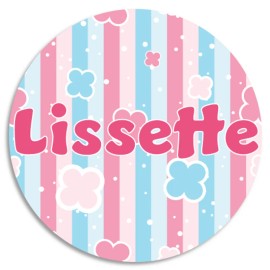 Kiwi Gifts Lissette - 3 Pack Circle Stickers 3 Inch - Name Tag Water Bottle School Supplies