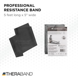 THERABAND Professional Latex Resistance Bands For Rehabilitation, Portable Fitness and Workout, Home Exercise, 5 Foot, Black, Special Heavy, Level 6, Individual Package
