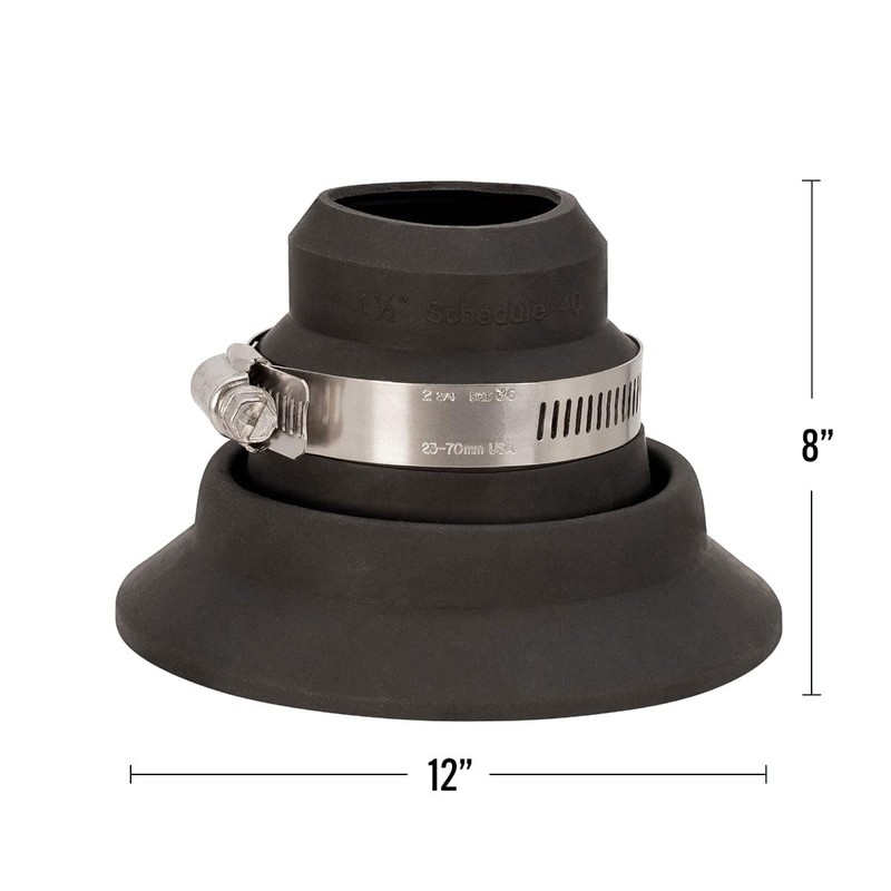 Roof Collar Repair Boot Vent Flashing - Fits 1.5"-2" Pipe,