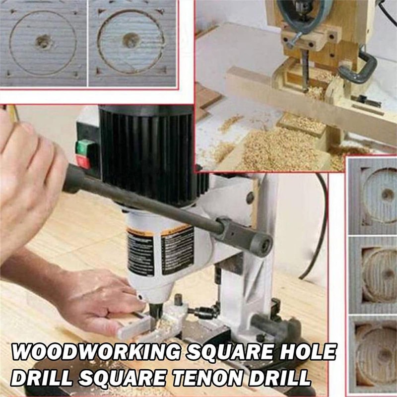 Michear Woodworking Square Hole Drill Bit 8mm Auger Mortise Chisel