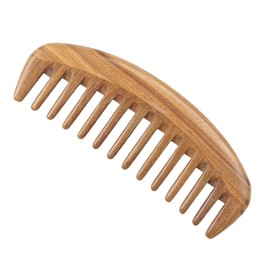 SAFIGLE 1pc Sandalwood Wooden Hair Comb for Curly Hair Broad Tooth Scalp Massage Comb for Women Skin Friendly for Gentle Detangling and Comfort
