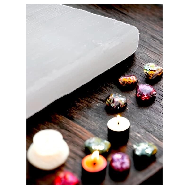 vingardium leviosa Rectangular Selenite Large Charging Plate Healing White Crystal