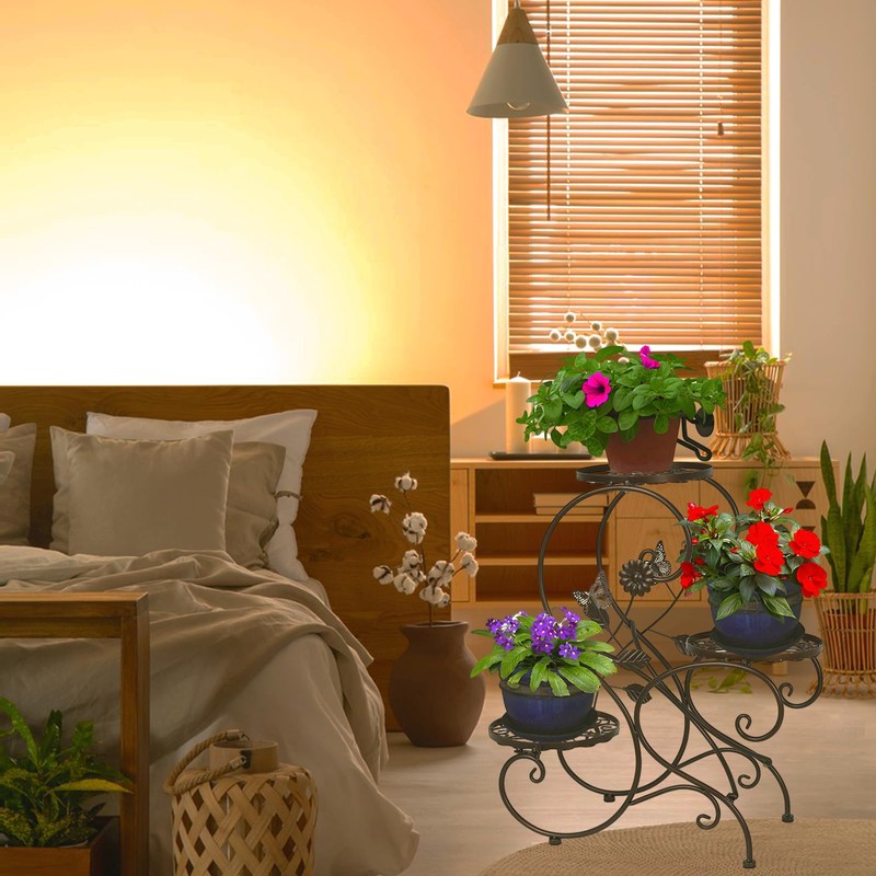 HLC 3 Tier Tall Plant Stand Outdoor Flower Stand Flower