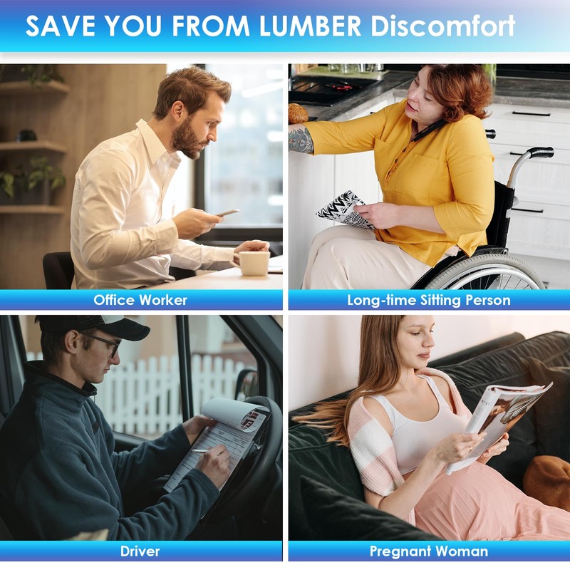 LOVEHOME Lumbar Pillow for Chair and Car, Back Support for