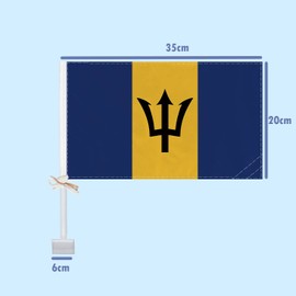 2 PCS Barbados Car Flag,Barbadians National Decor,Two Layer Digital Printed 150D Banner For Car Vechile Truck