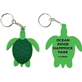 Ocean Ridge Hammock Park Florida Souvenir Green Turtle Keychain