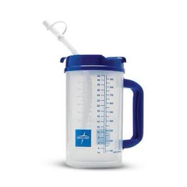 Medline Insulated Carafe with Graduations, Clear with Blue Swivel Lid, 32 oz., Each