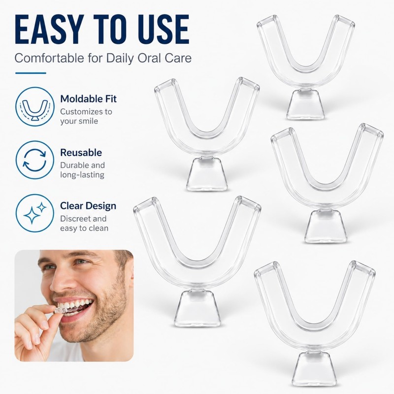 6 Pack Teeth Whitening Trays, Thermoplastic Teeth Mouth Guard Night