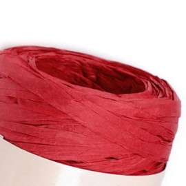cyclingcolors 1x Raffiabast Raffia Papierschnur 5-8 mm 100 m für Geschenkverpackung Weihnachten Hochzeit Geburtstag Bastelprojekten Dekorieren Weben Gärtnern, Rot