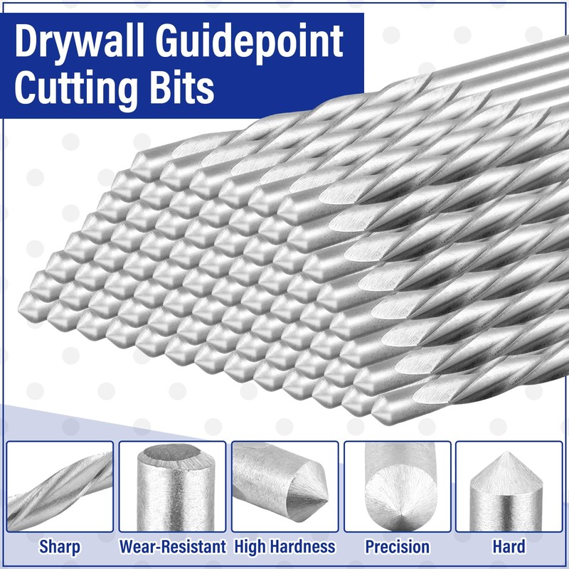 Tondiamo 100 Pcs Drywall Router Bits Drywall Drill Bits Guide