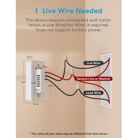 meross meross Smart Thermostat for Electric Baseboard, in-Wall Heaters 120V/240V, WiFi Digital Thermostat Works with Apple Home, Alexa, and Google Home, Voice Control, Power Monitor, Hot Wire Required