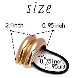 Metal Glod Hair Cuffs Hair Ties for Women Hair Cuffs Gold Silver Hair Cuffs Ponytail Cuff Hair Accessories Fashion Gold 2Pcs (A)