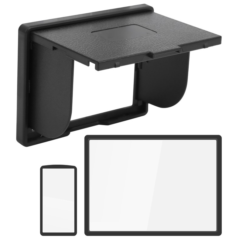 Digital Camera Sun Shade Hood Cover Display Screen Tempered Glass
