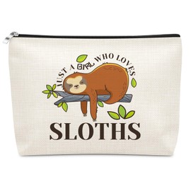 Sloths Makeup Bag Sloth Lover Gifts Sloth Themed Gift for Daughter Sister Best Friend Cosmetic Bag Animal Lover Gifts for Her Bestie Graduation Christmas Birthday Gift Travel Pouch