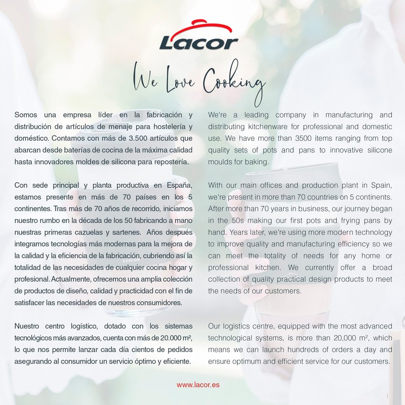 LACOR - 63138 - Borosilicate glass with lid - non-slip