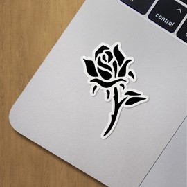 Decal Stickers of Rose Flower Silhouette 3 Premium Indoor (No Waterproof) Vinyl Decal Stickers for Laptop Phone Accessory Helmet Car Window Mug Tuber Cup Door Wall Decoration ANDVER3781950BL