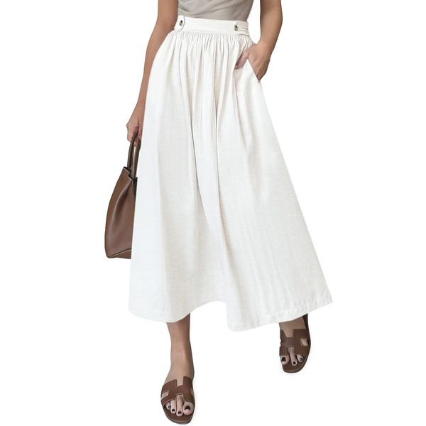 CFLONGE Women's 2025 Bohemian Long Skirts Flowy High Waist A