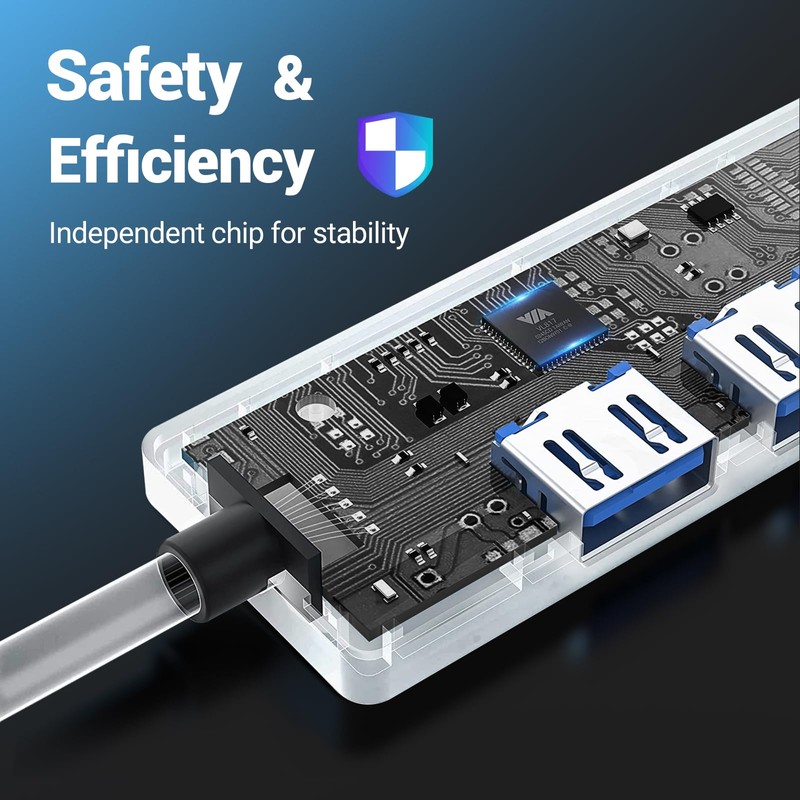 Tymyp USB 3.0 Hub, 4 Port USB Hub, High-Speed 5Gbps