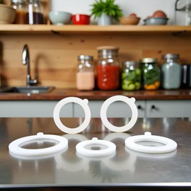 2Pcs White Silicone Jar Gaskets Replacement Rubber Seals Rings, Sealing Rings for Mason Jar Lids Airtight Leak-Proof Canning Silicone Fitting Seals Canning Lids (3.75 Inch)