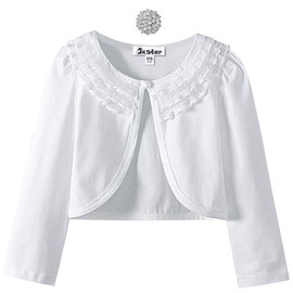 Big Girls Lace Bolero Long Sleeve Shrugs Party Church Cardigan Birthday Gift